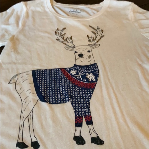 J. Crew Tops - Like New J. Crew Reindeer Collector Tee - XS